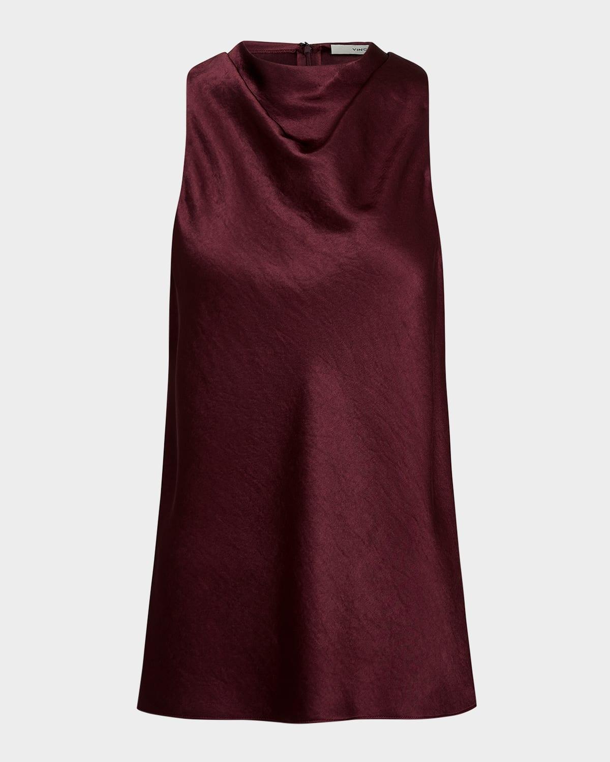 cowl-neck bias satin top