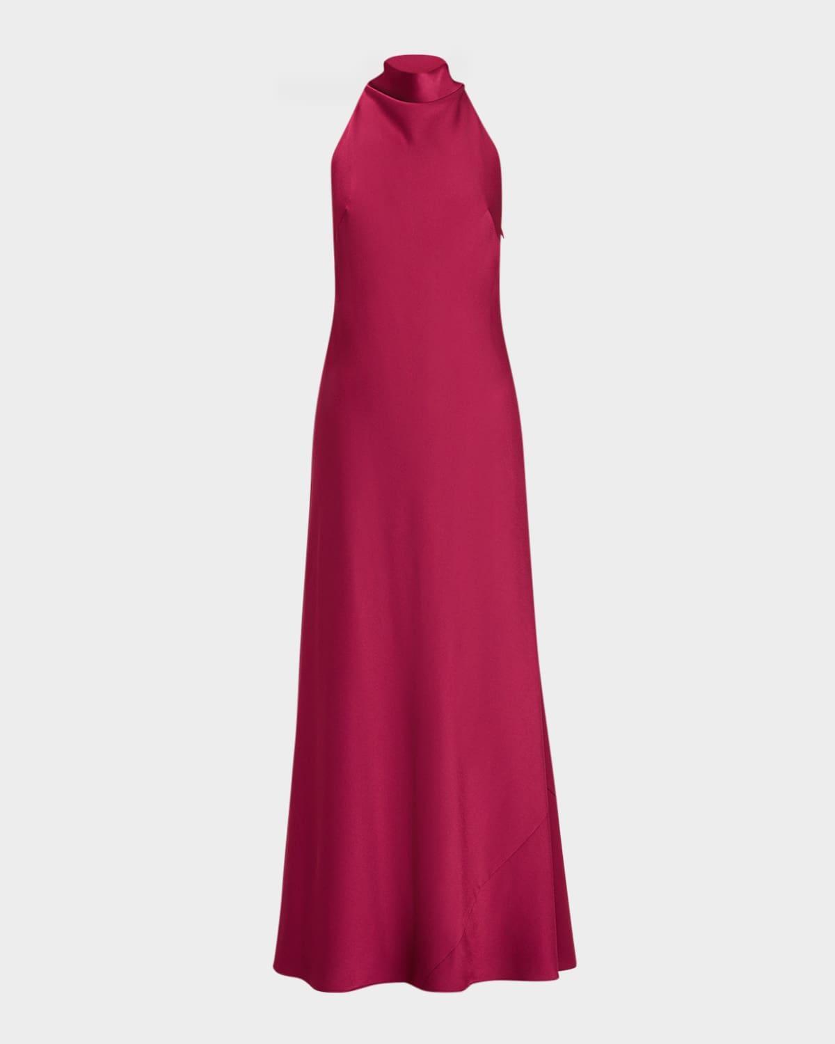 cowl-neck crepe back satin gown