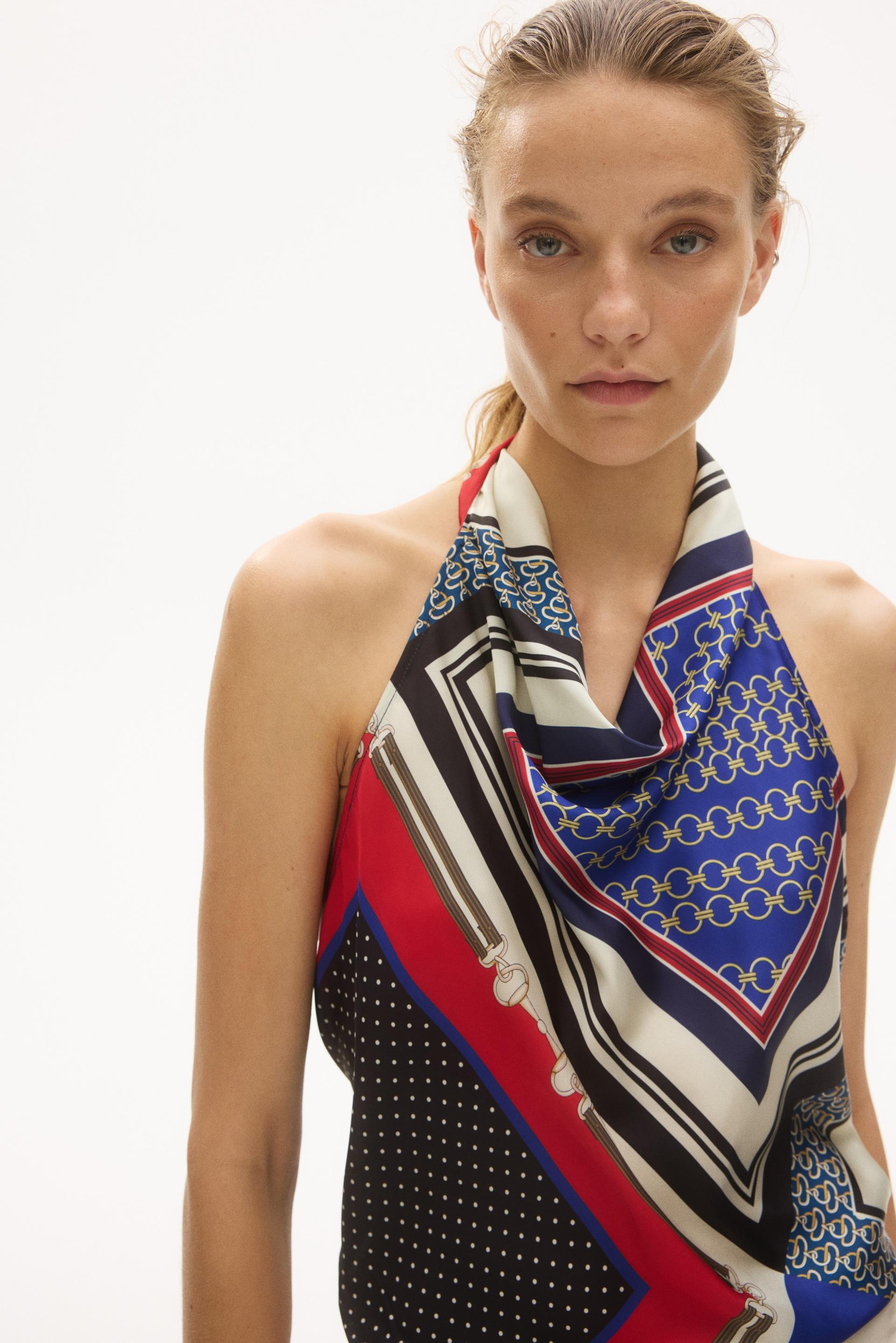 cowl-neck halterneck top