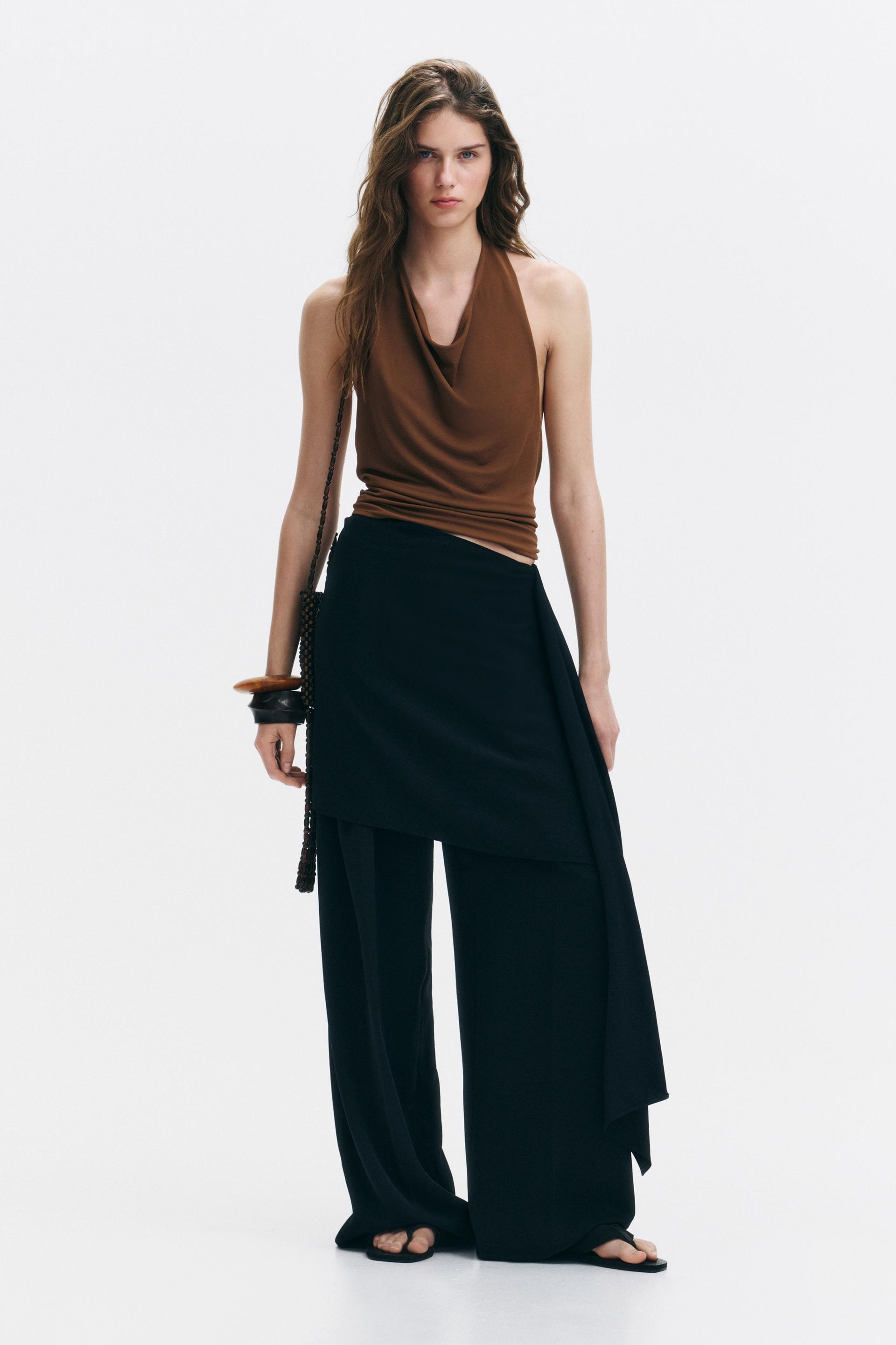 cowl-neck halterneck top