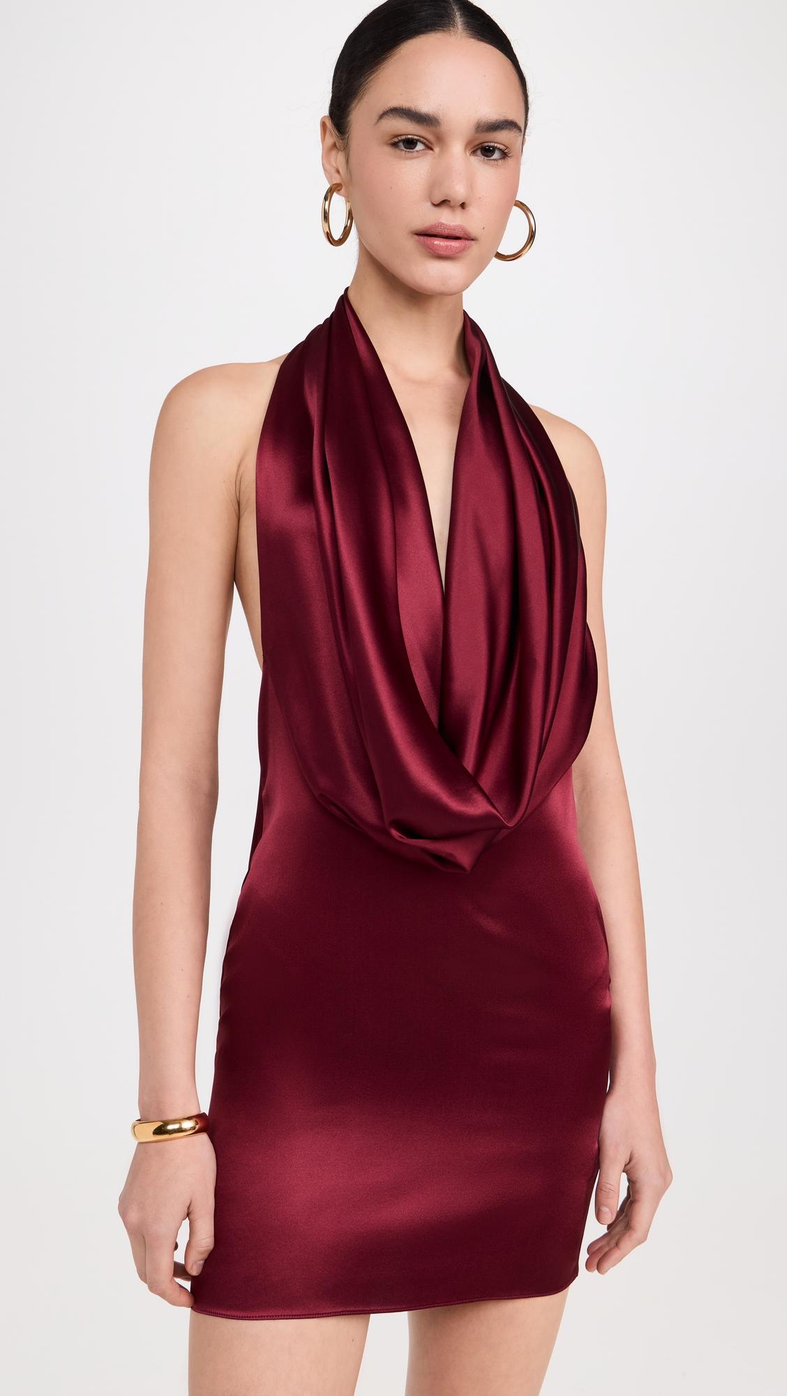 cowl neck mini dress