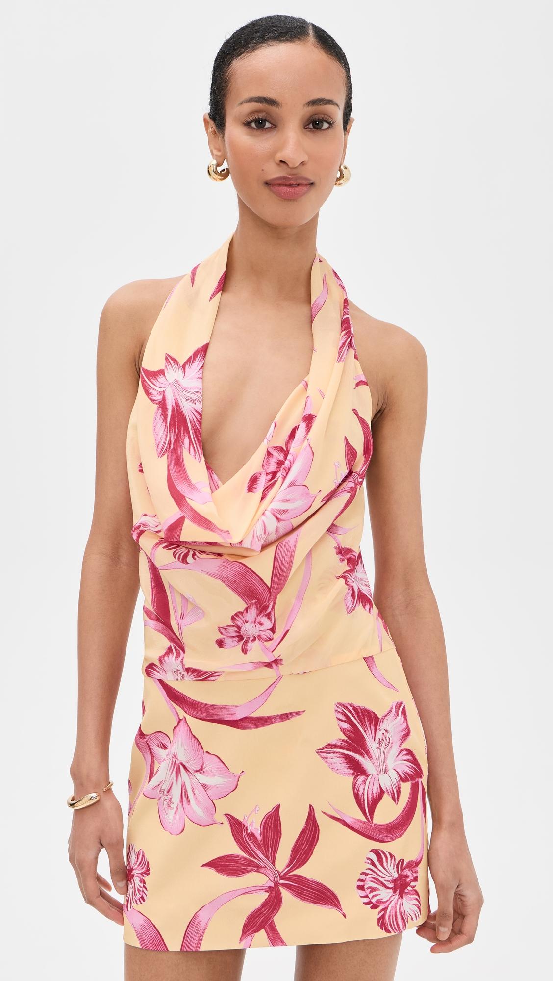 cowl neck mini dress