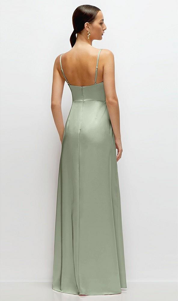 cowl neck satin maxi dress with adjustable spaghetti straps