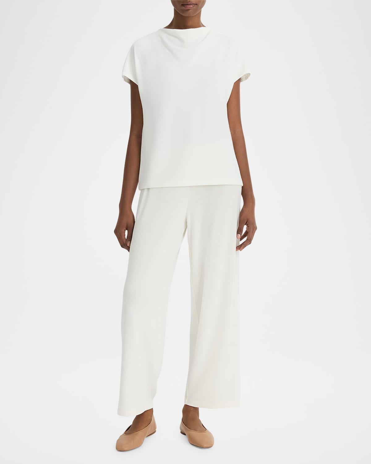 cowl-neck short-sleeve top