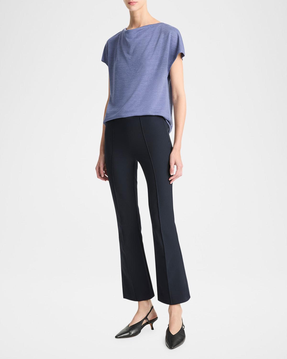 cowl-neck short-sleeve top