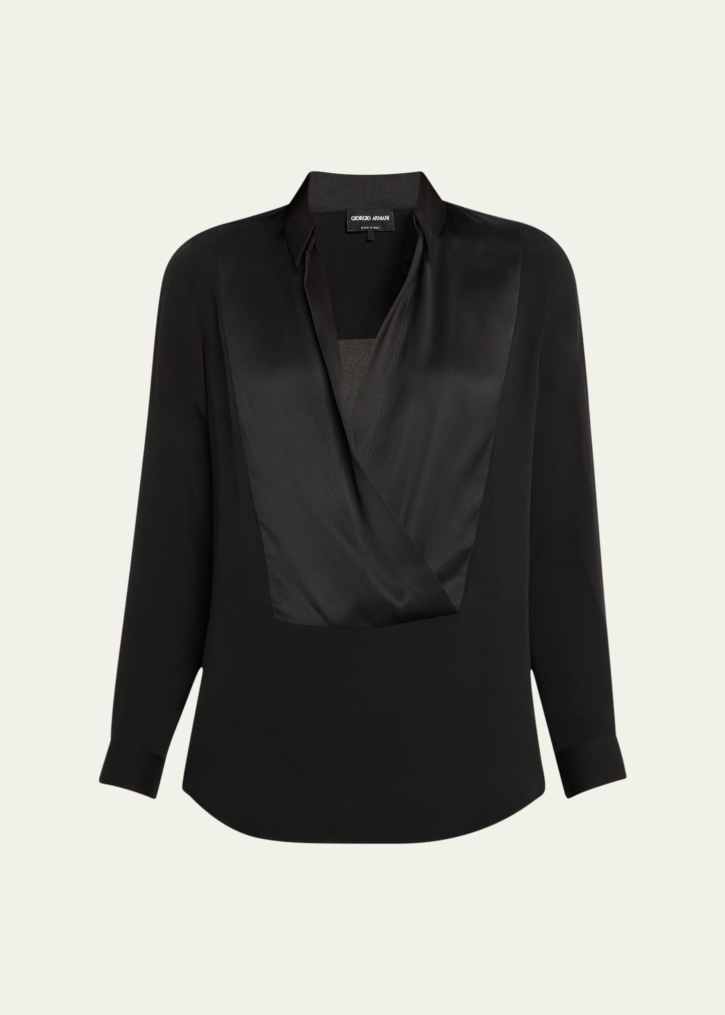 cowl neck silk georgette blouse