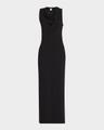 cowl-neck sleeveless midi dress