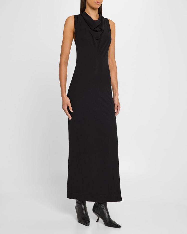 cowl-neck sleeveless midi dress