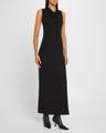 cowl-neck sleeveless midi dress
