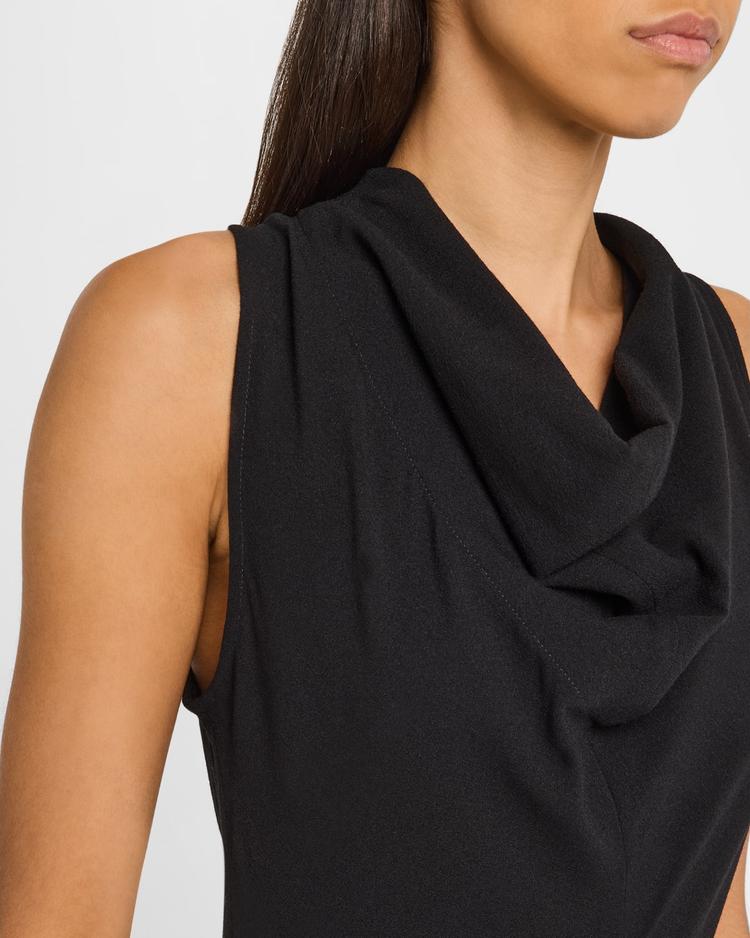 cowl-neck sleeveless midi dress