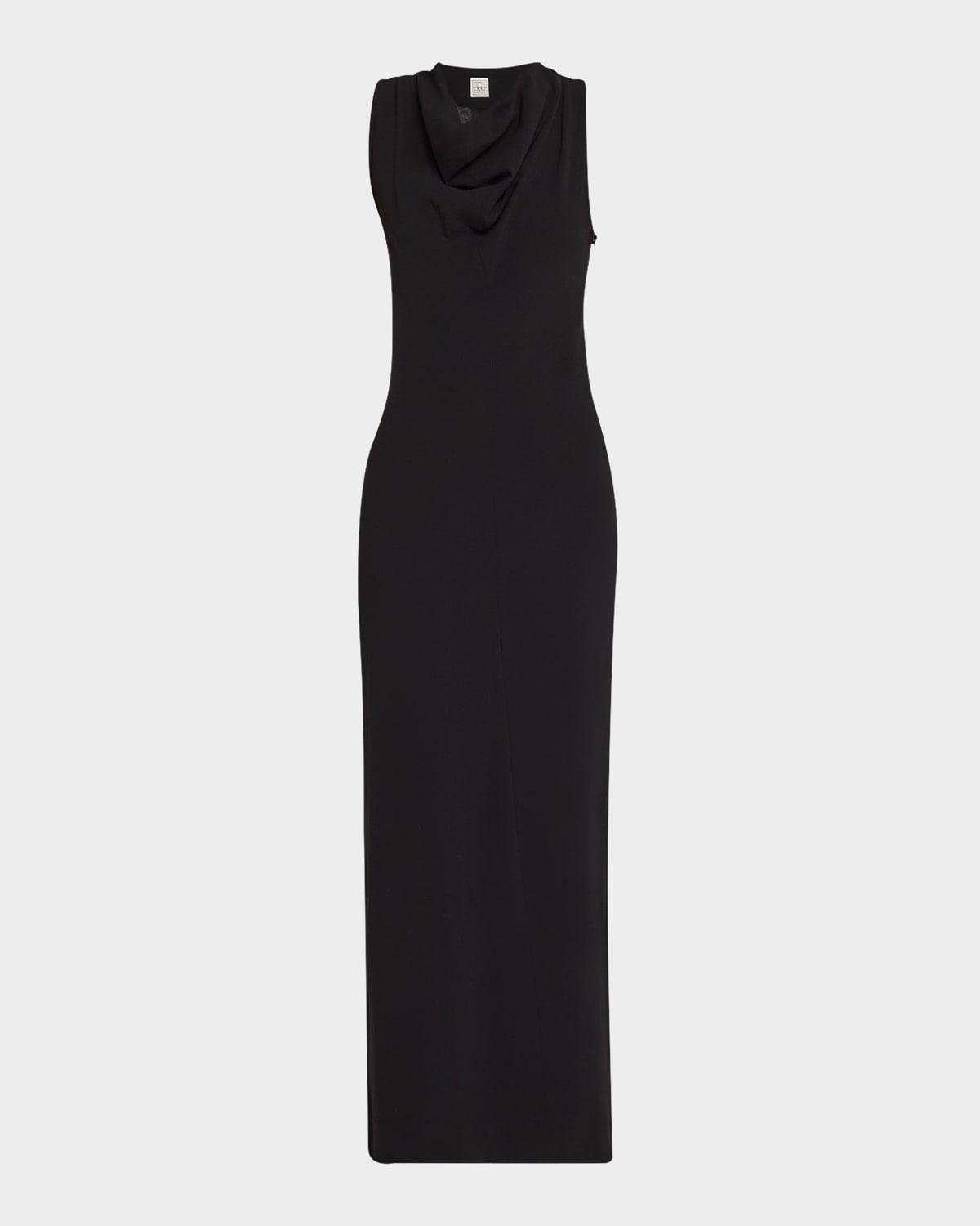 cowl-neck sleeveless midi dress
