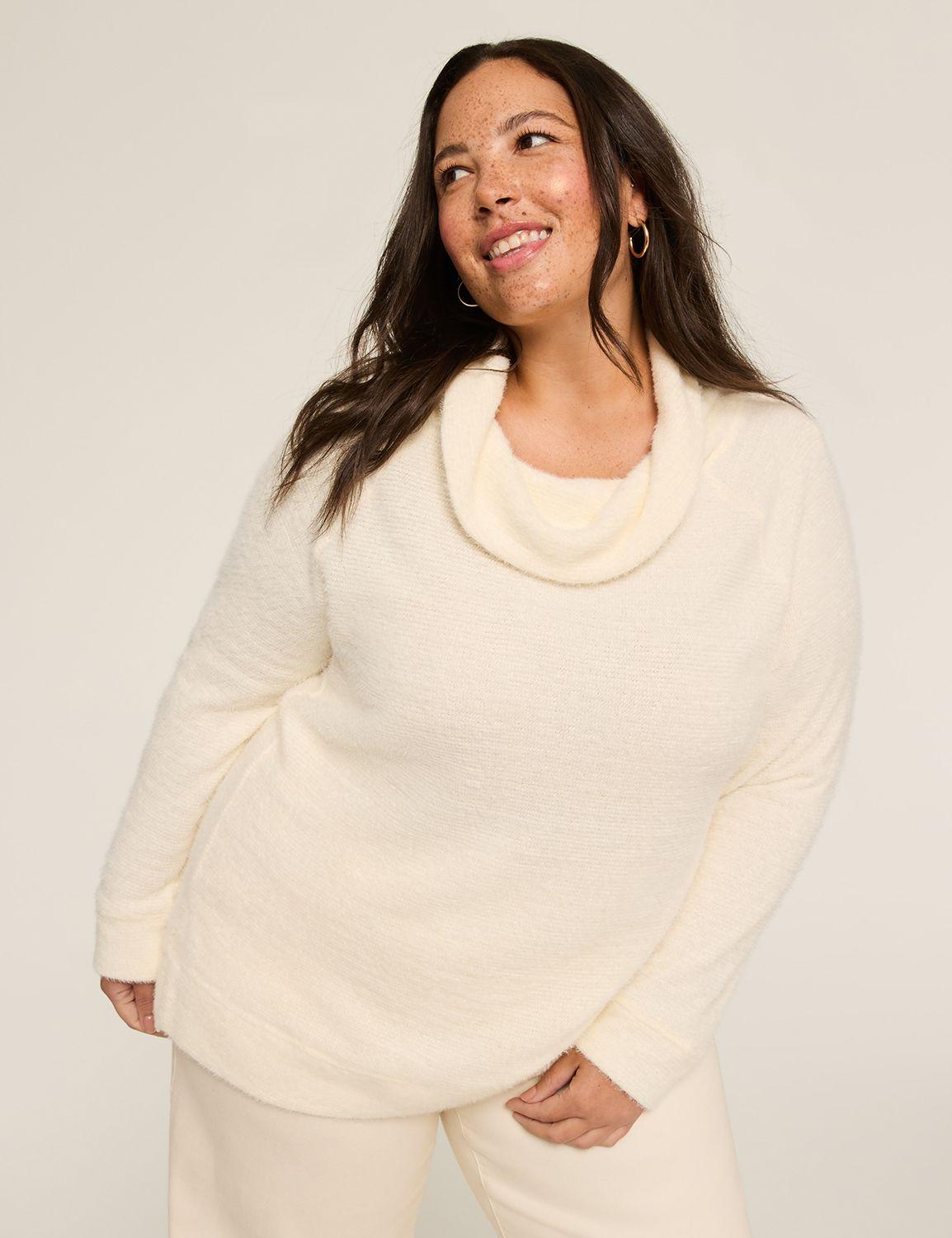 cowl-neck textured pullover