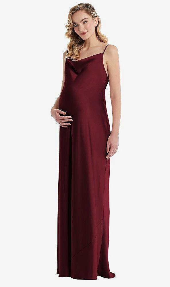 cowl-neck tie-strap maternity slip dress