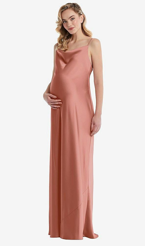 cowl-neck tie-strap maternity slip dress