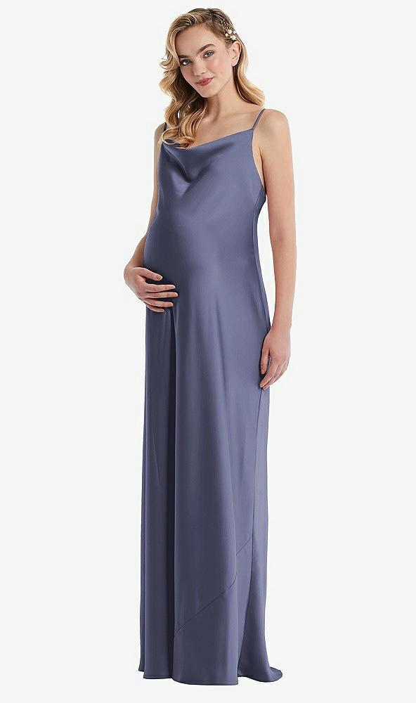 cowl-neck tie-strap maternity slip dress