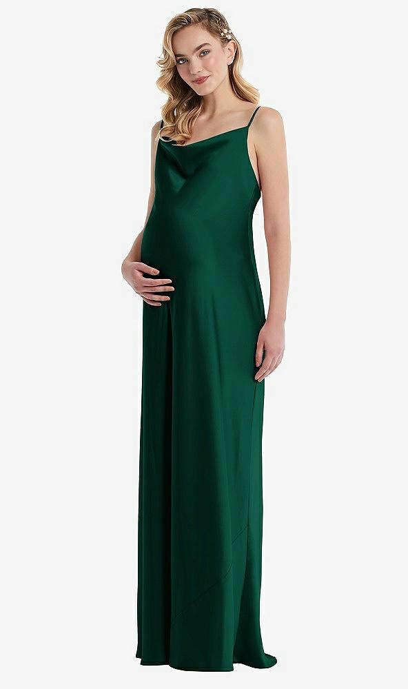 cowl-neck tie-strap maternity slip dress
