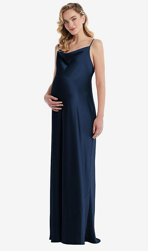 cowl-neck tie-strap maternity slip dress