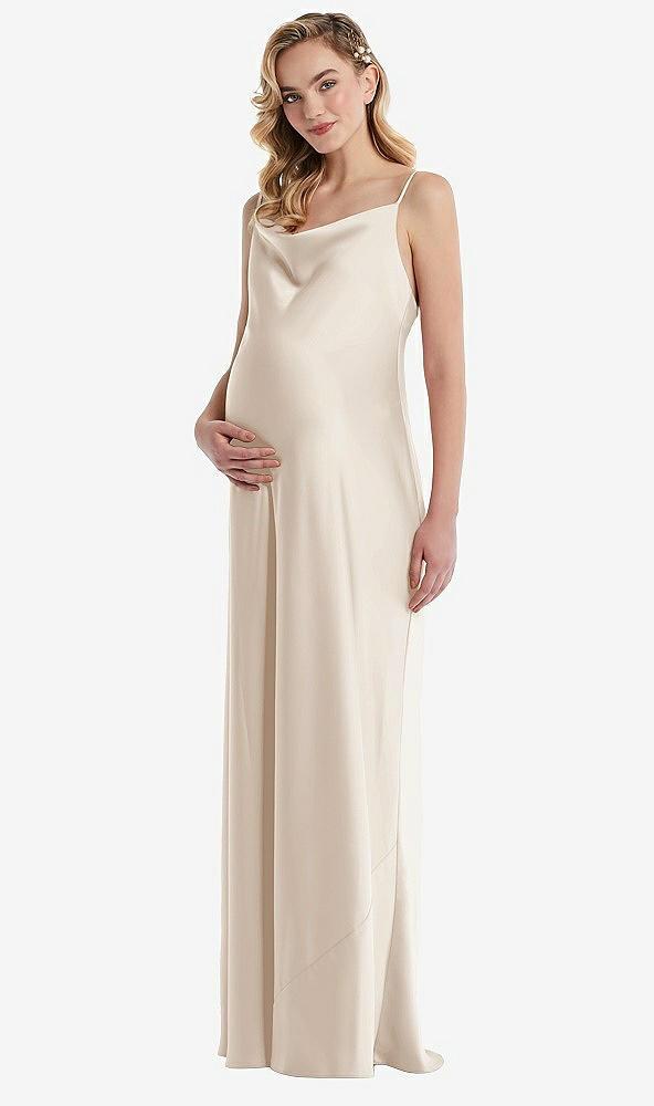 cowl-neck tie-strap maternity slip dress