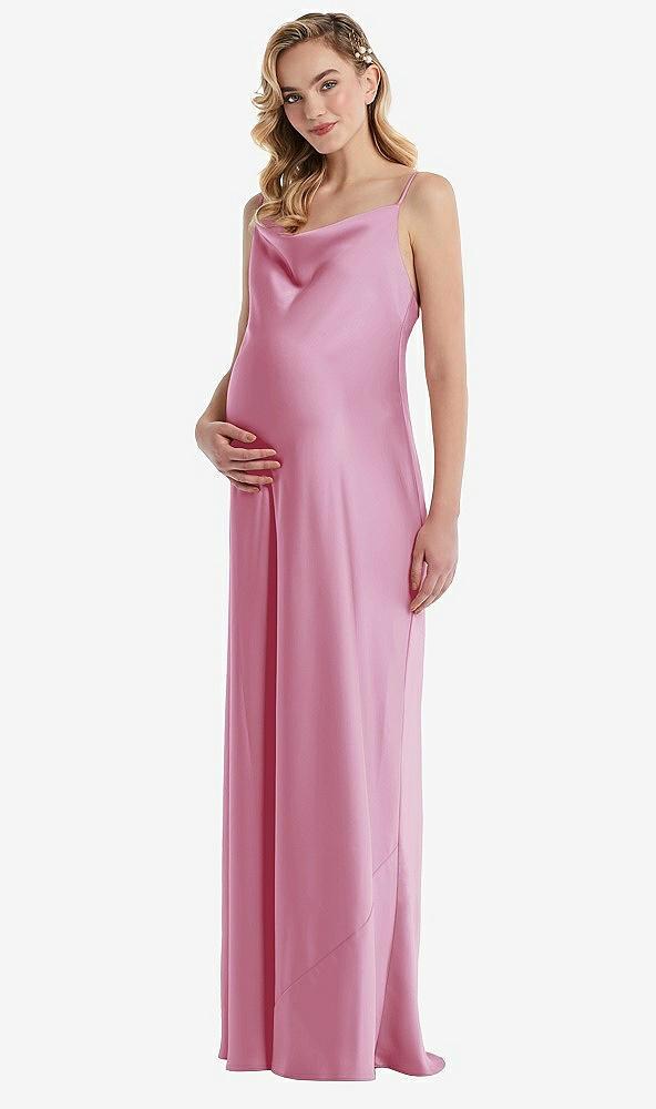 cowl-neck tie-strap maternity slip dress