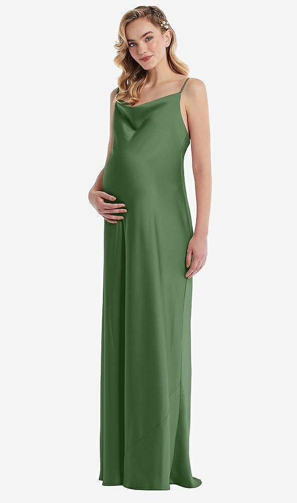 cowl-neck tie-strap maternity slip dress