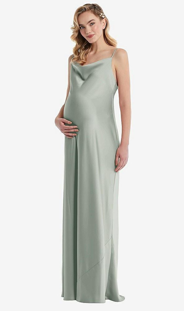 cowl-neck tie-strap maternity slip dress