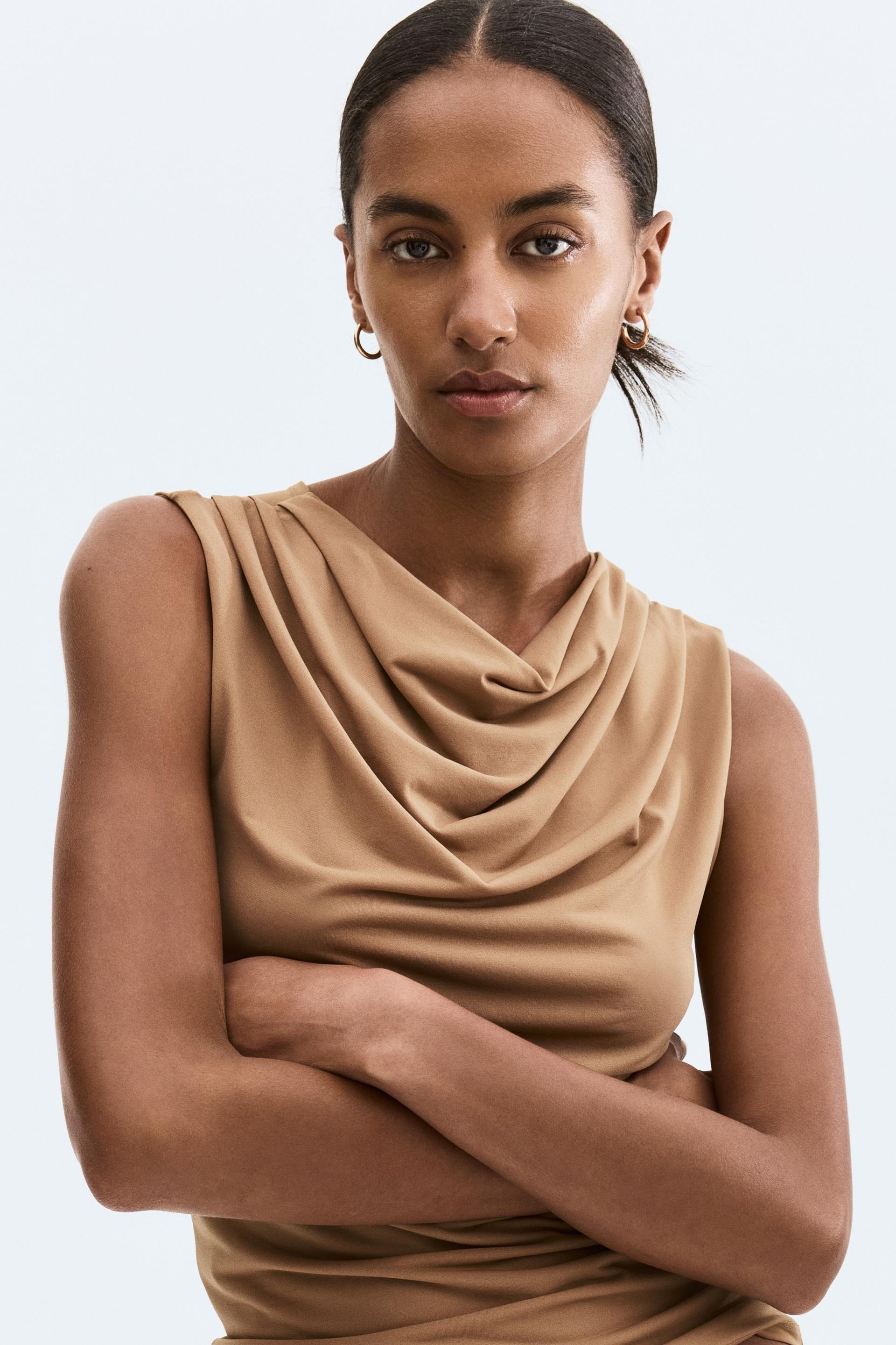 cowl-neck top