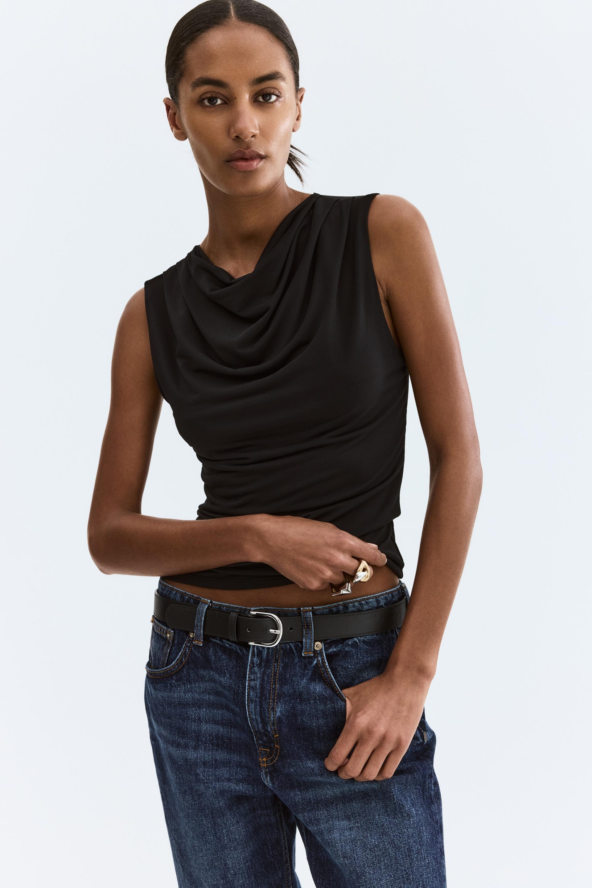cowl-neck top