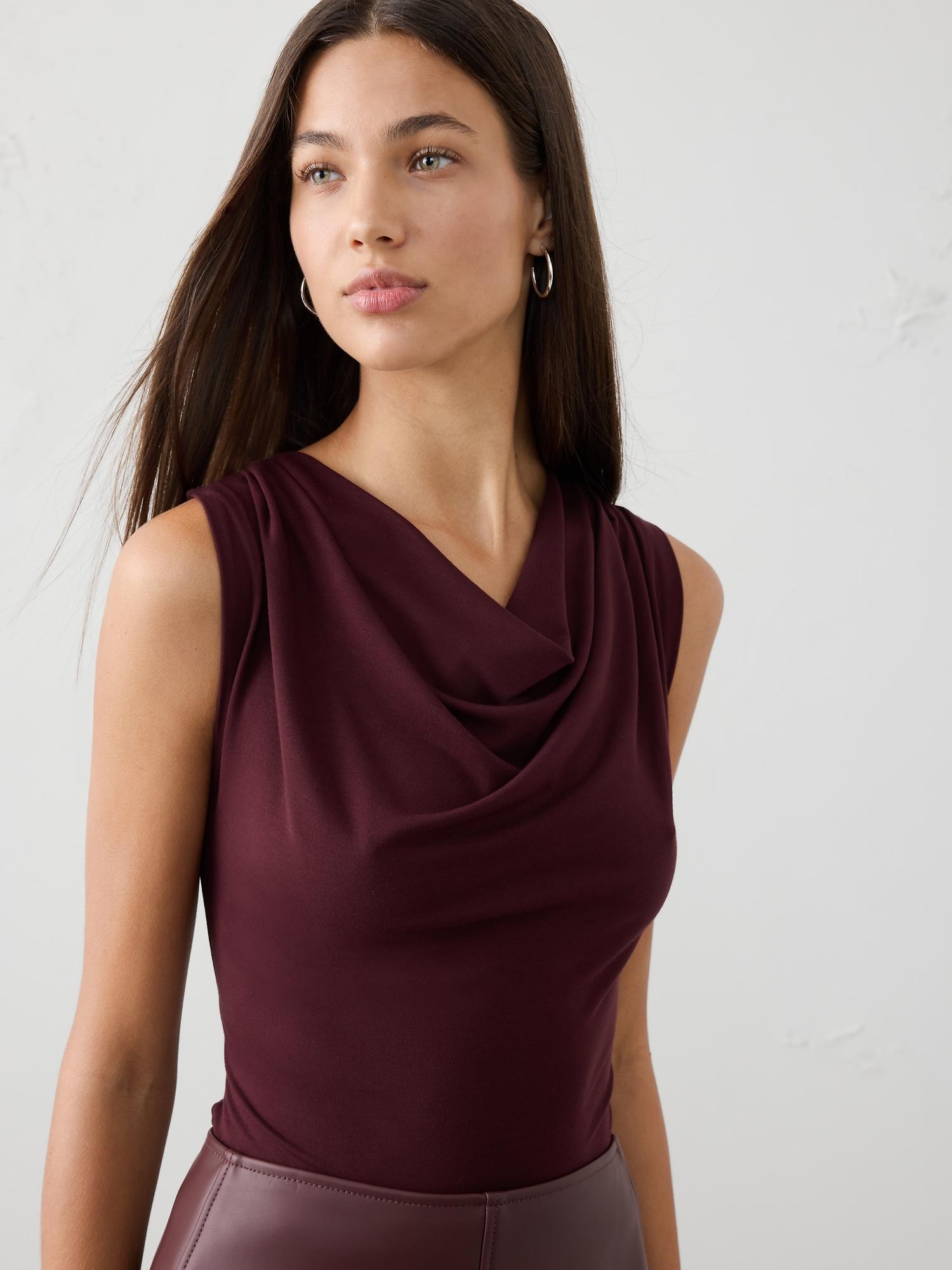 cowl-neck top