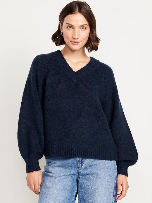 cozy cropped v-neck sweater