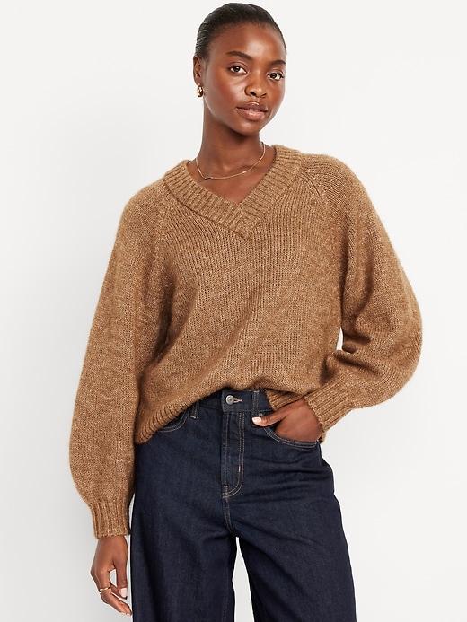 cozy cropped v-neck sweater