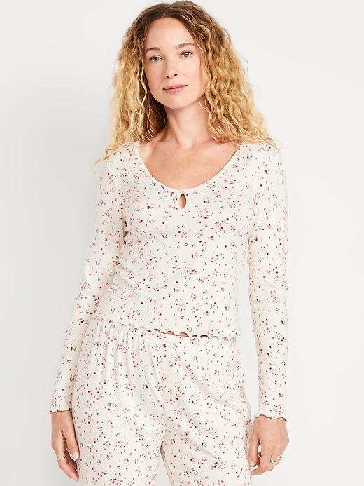 cozy lettuce-edge pajama top
