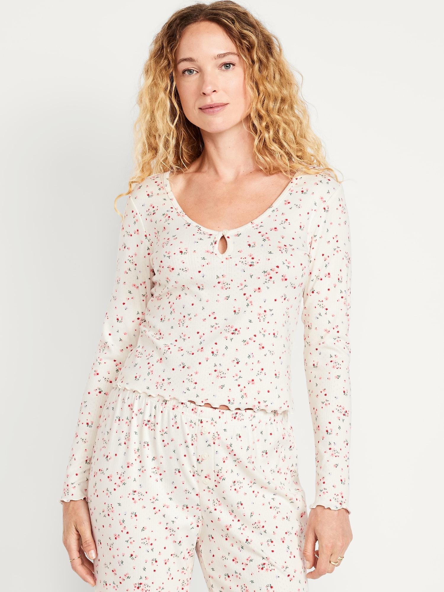 cozy lettuce-edge pajama top