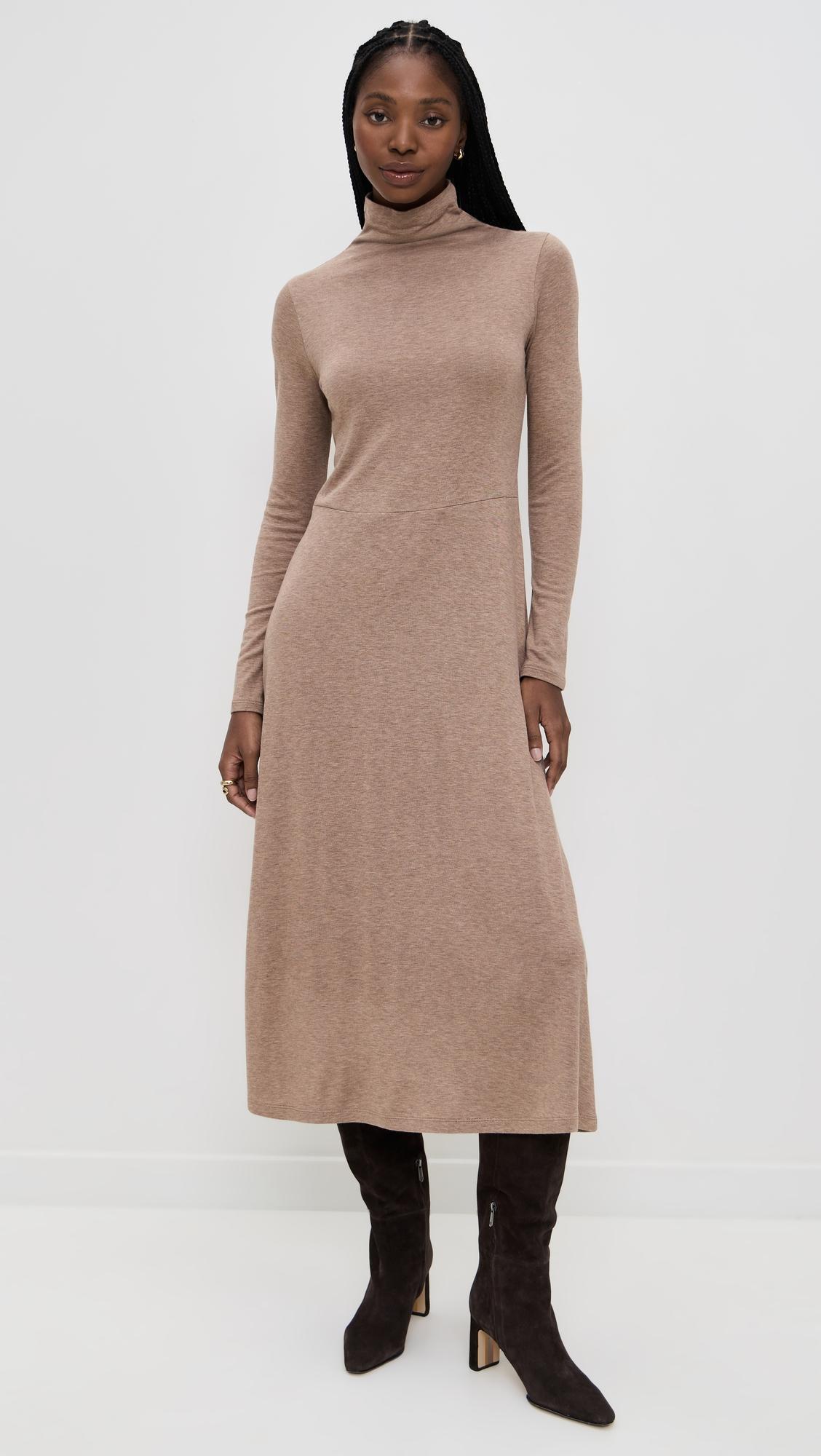 cozy long sleeve funnel neck dress