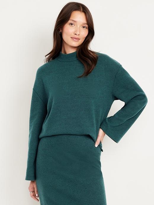 cozy mock-neck tunic sweater