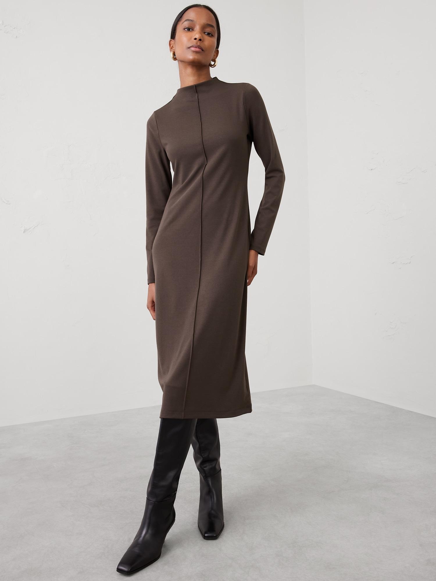 cozy ribbed knit midi dress