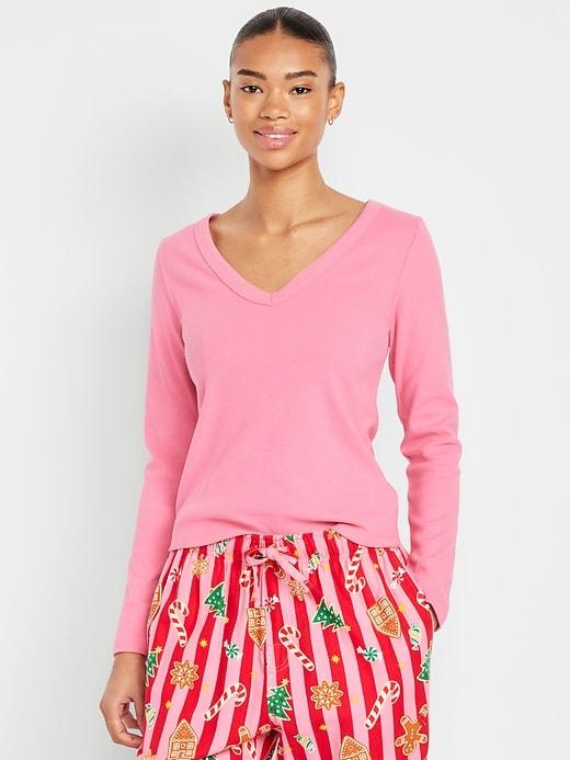 cozy snug long-sleeve v-neck t-shirt