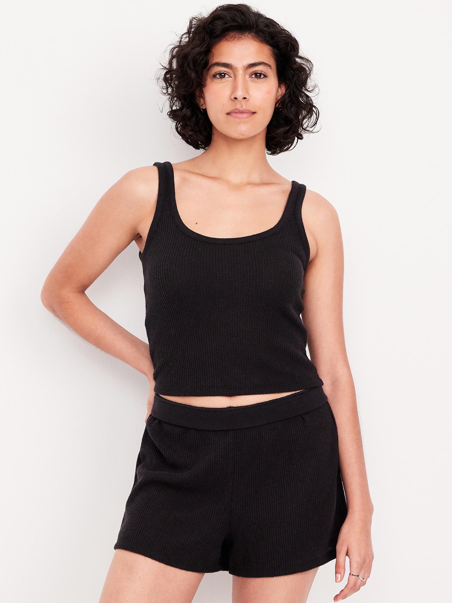 cozy waffle pajama tank top