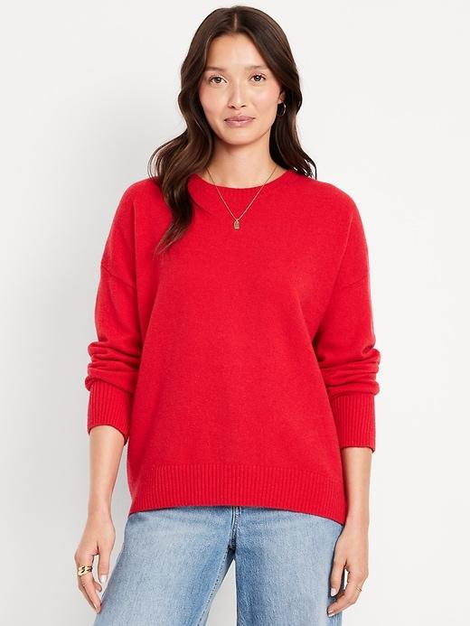 cozy wool-blend crew-neck sweater