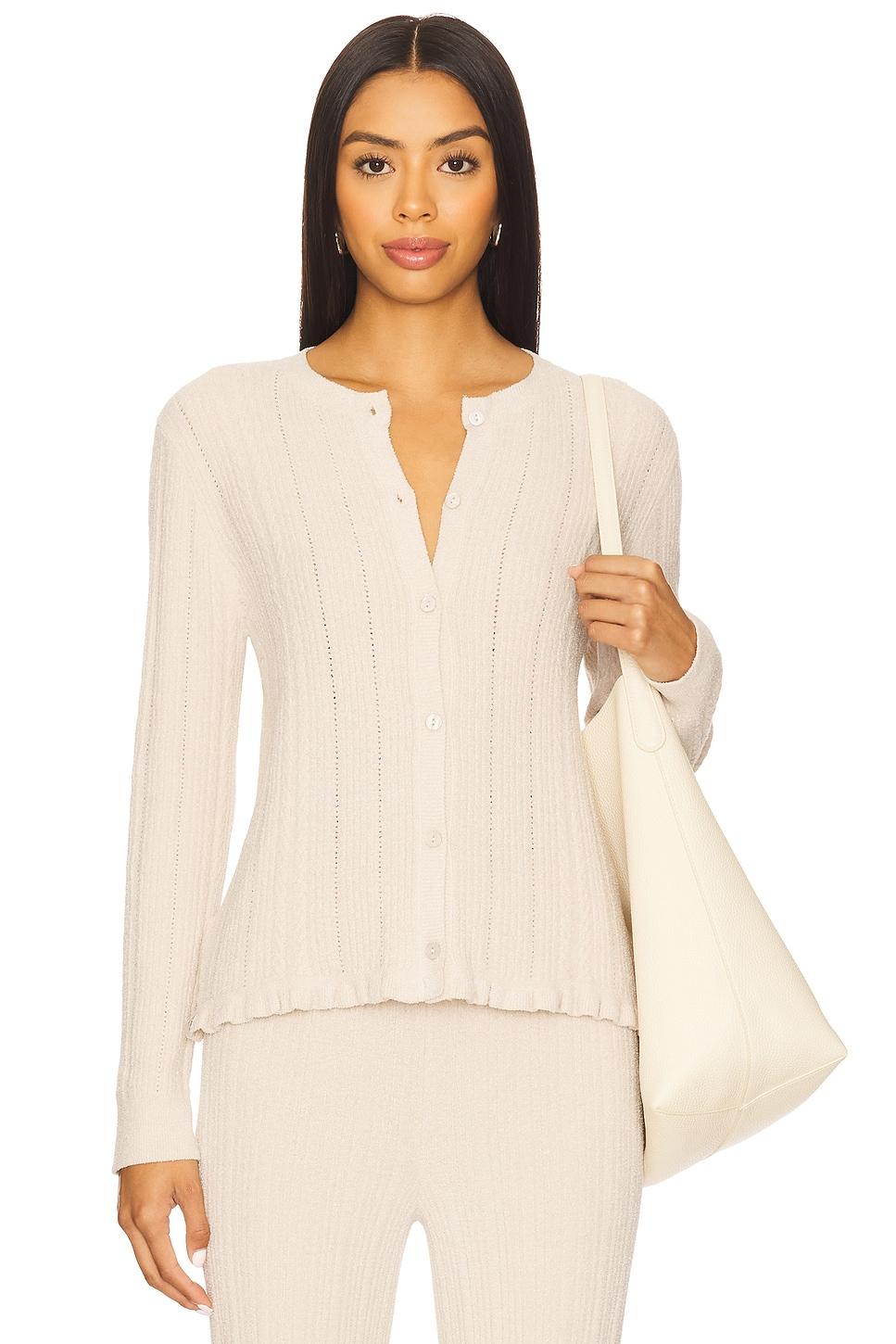 cozychic ultra lite cable knit cardigan with ruffle