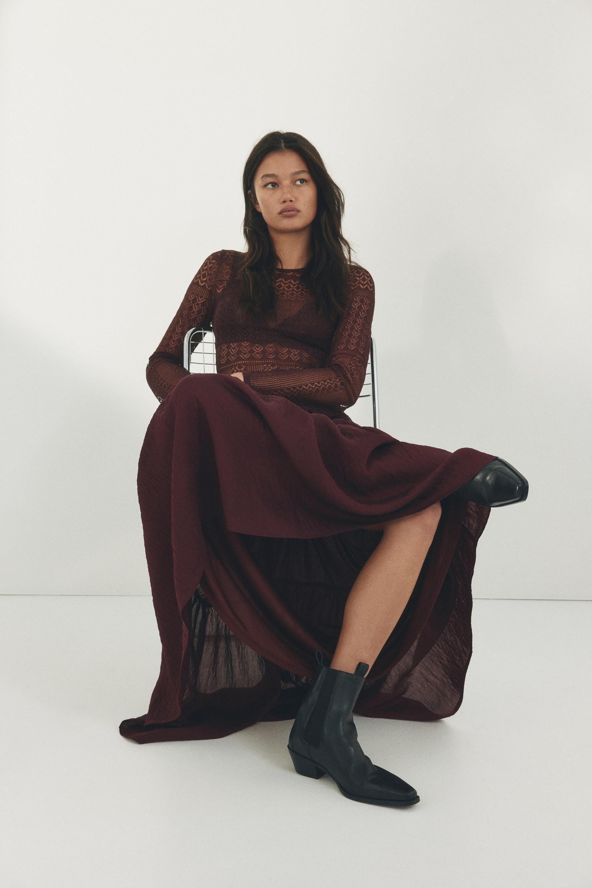 crêpe a-line skirt