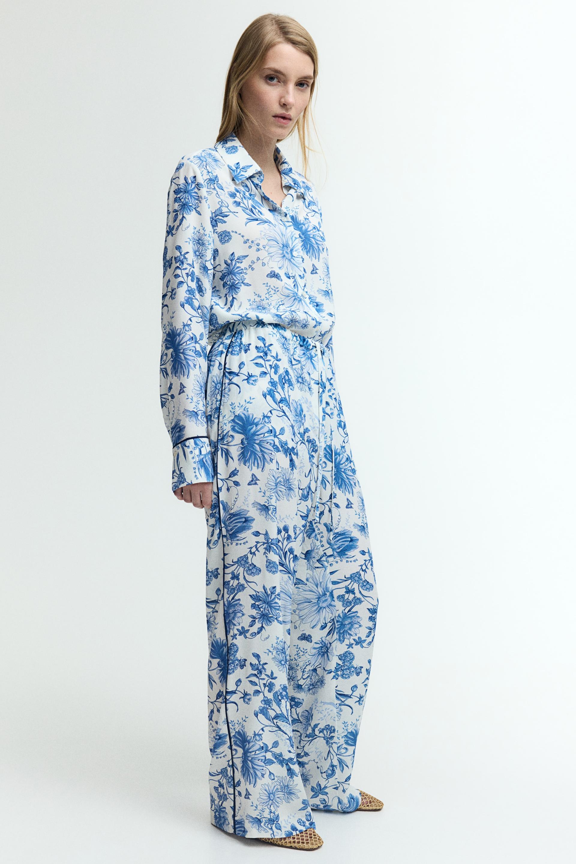 crêpe pants with drawstring