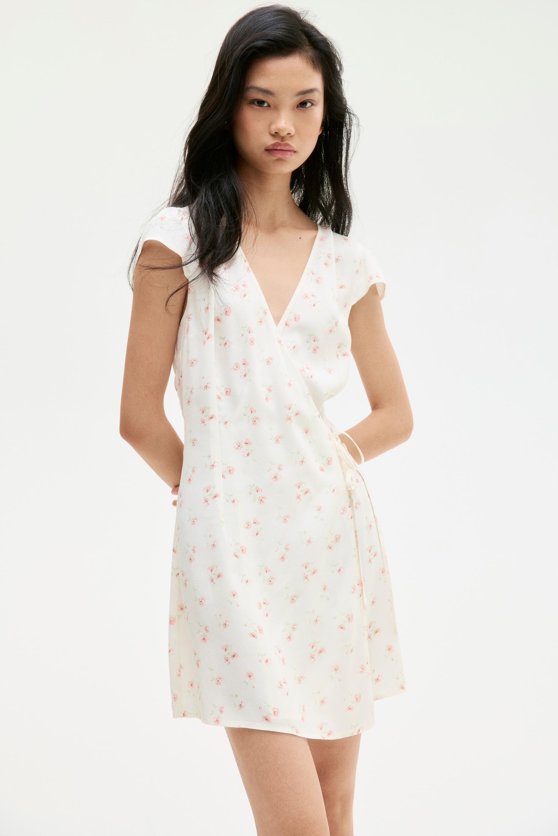 crêpe wrap-front dress