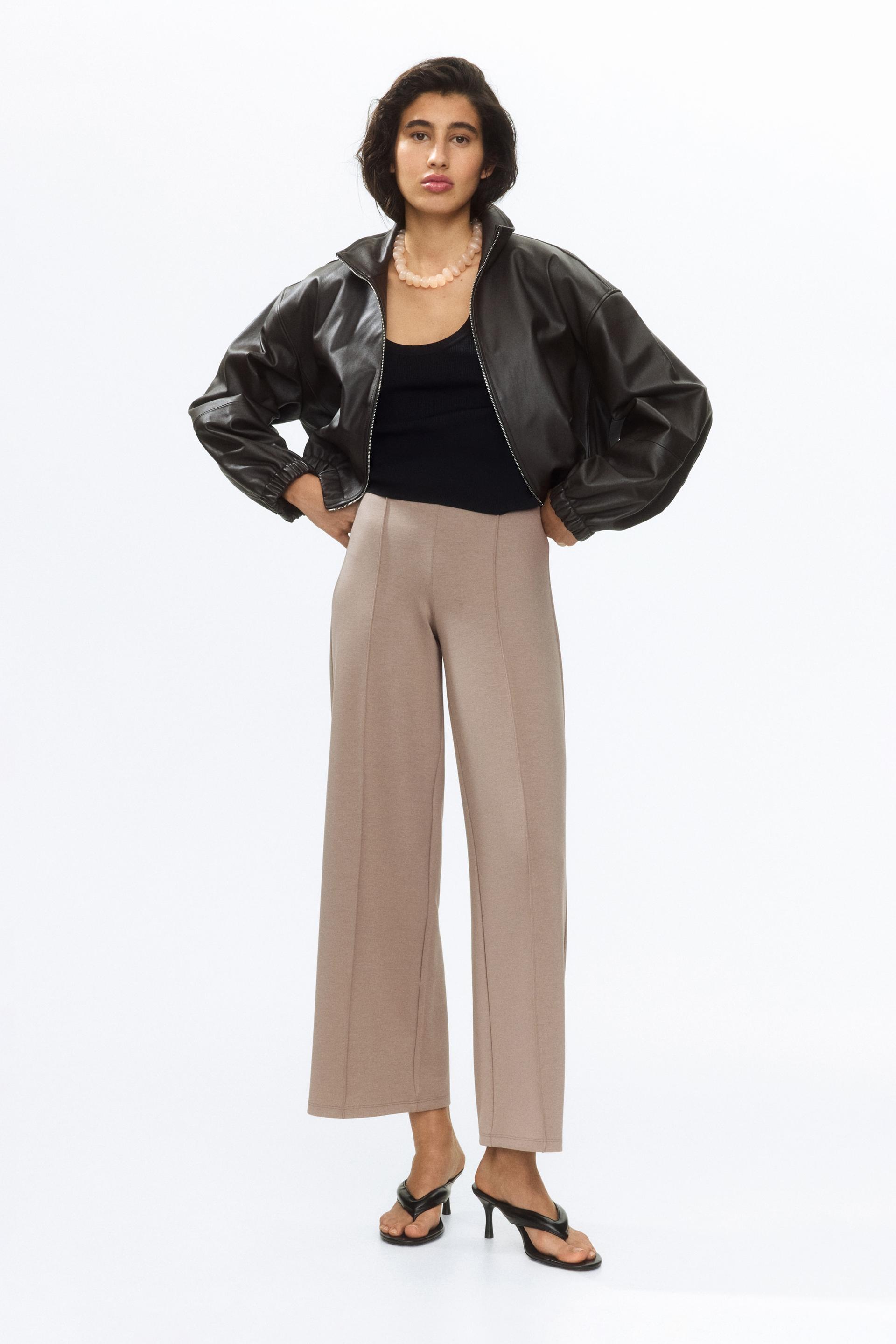 crease-front jersey pants