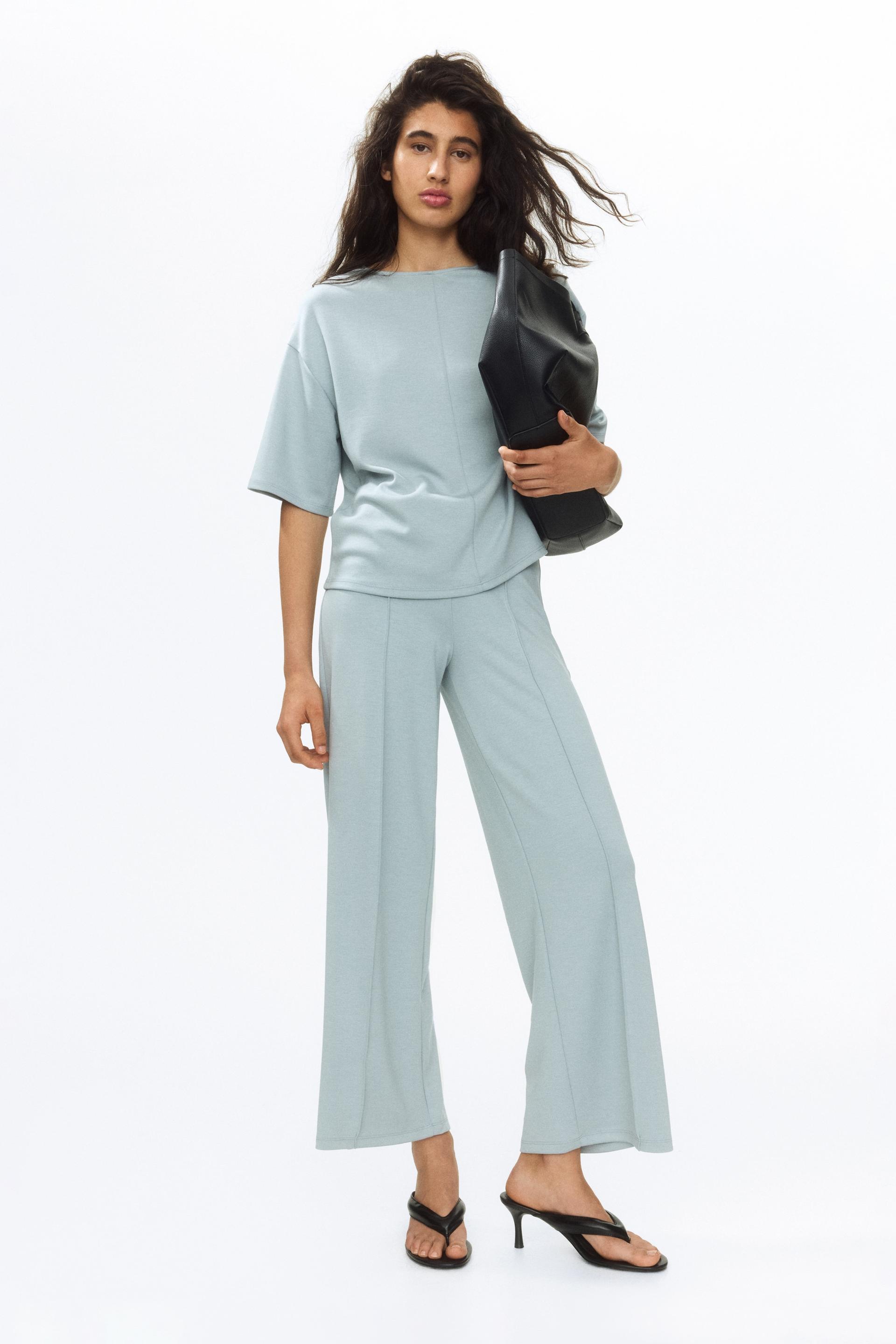 crease-front jersey pants