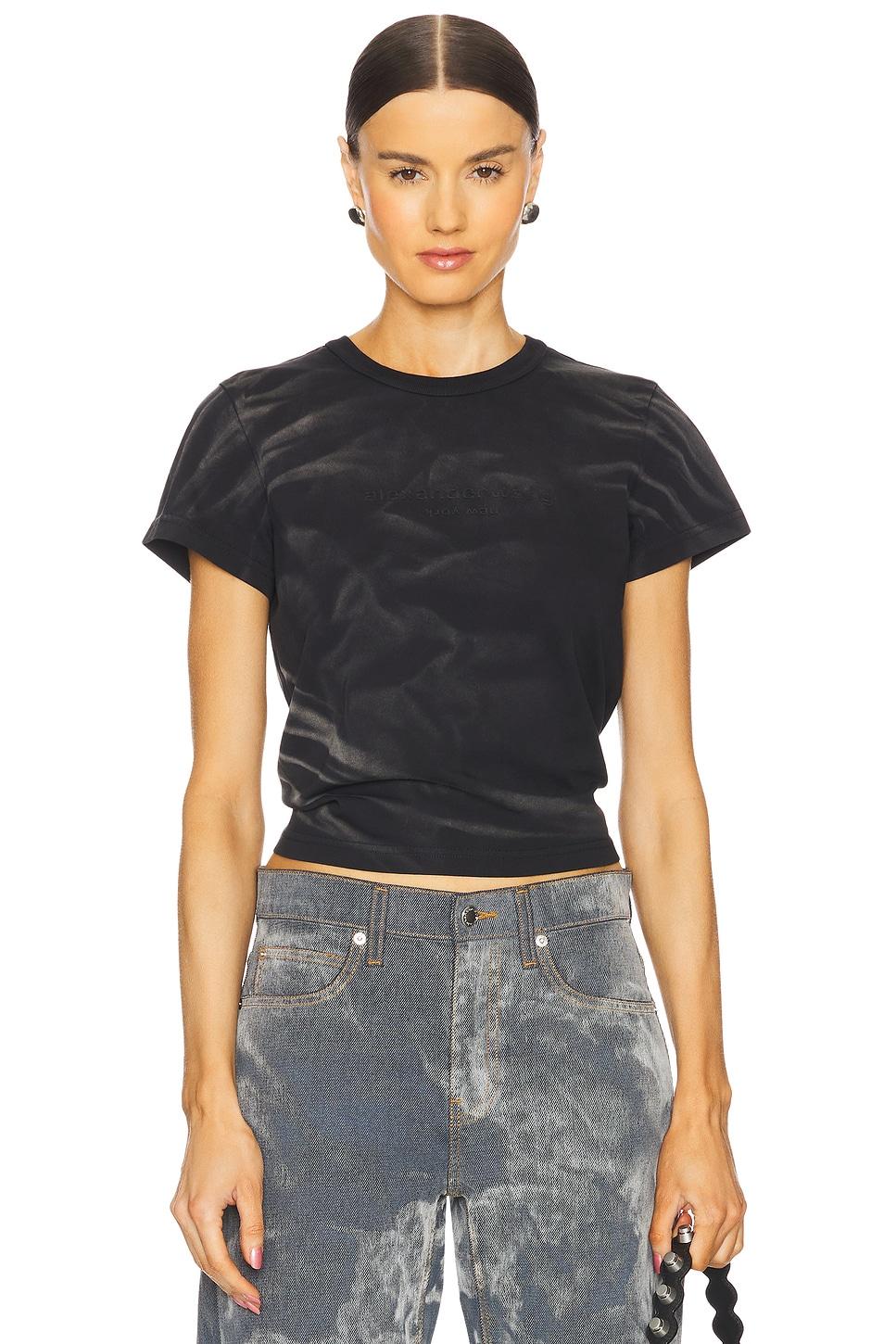 crease wash shrunken jersey tee shirt