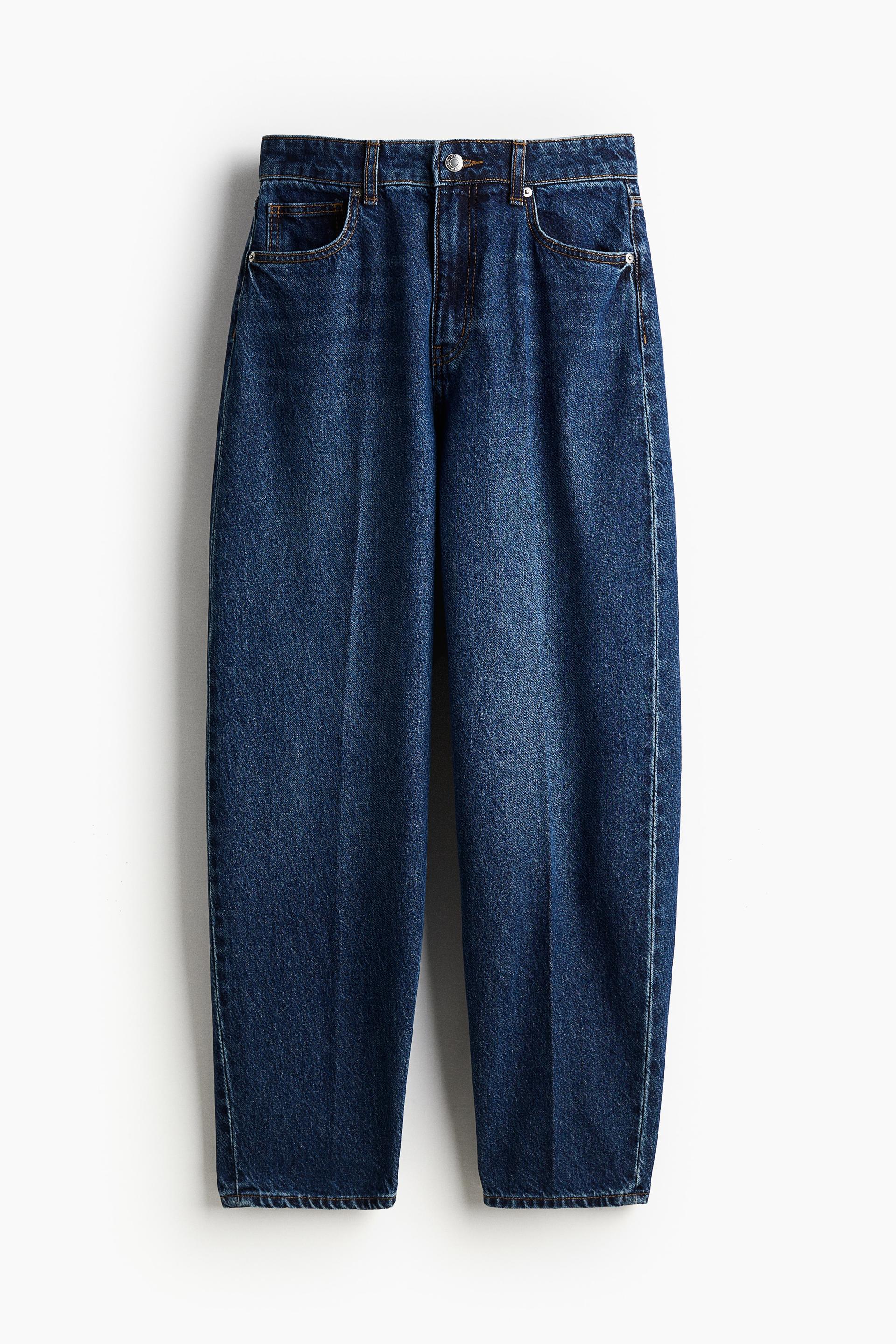 creased tapered jeans
