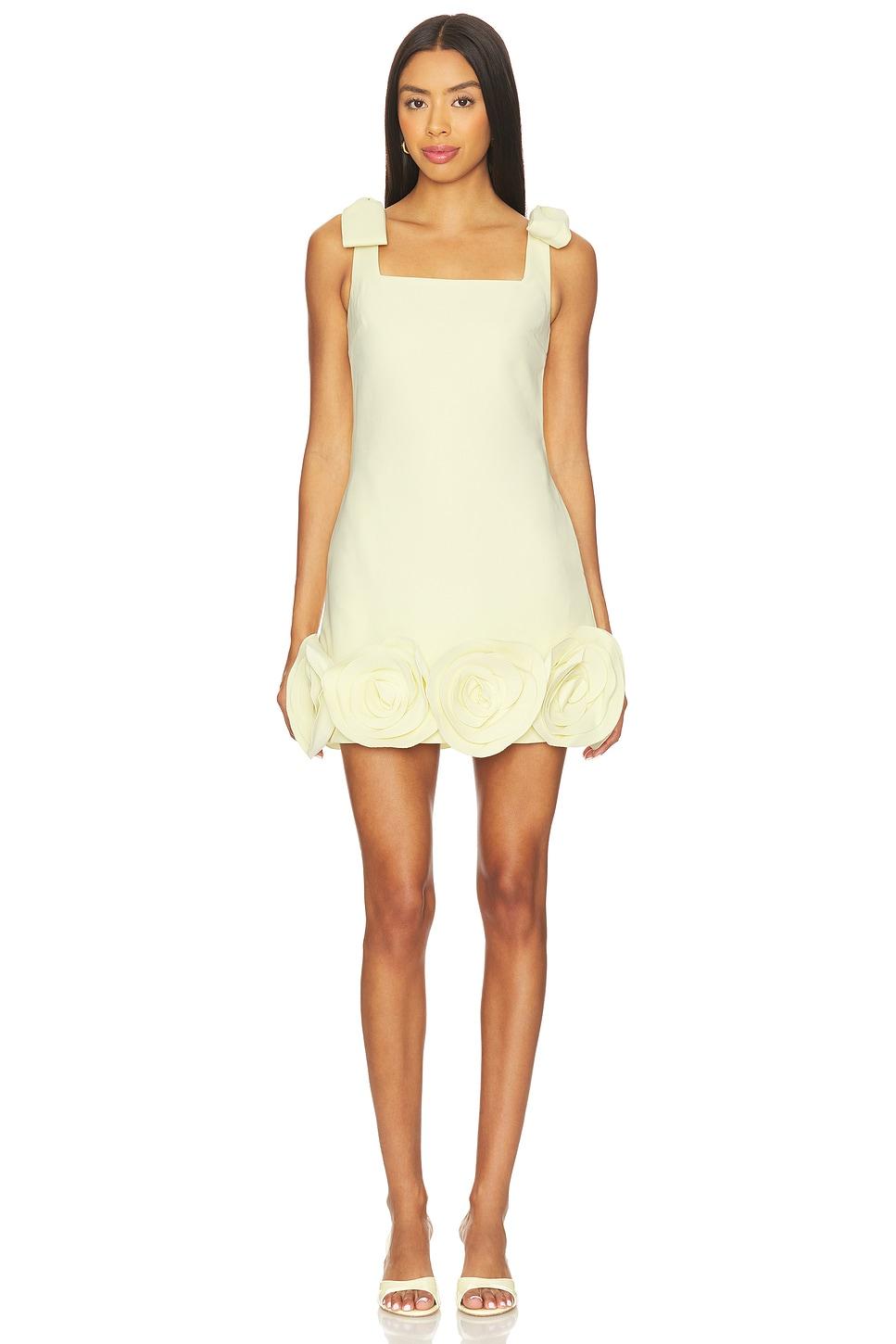crepe 3d flower mini dress