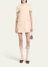 crepe couture mini dress with bows