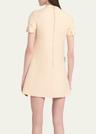 crepe couture mini dress with bows