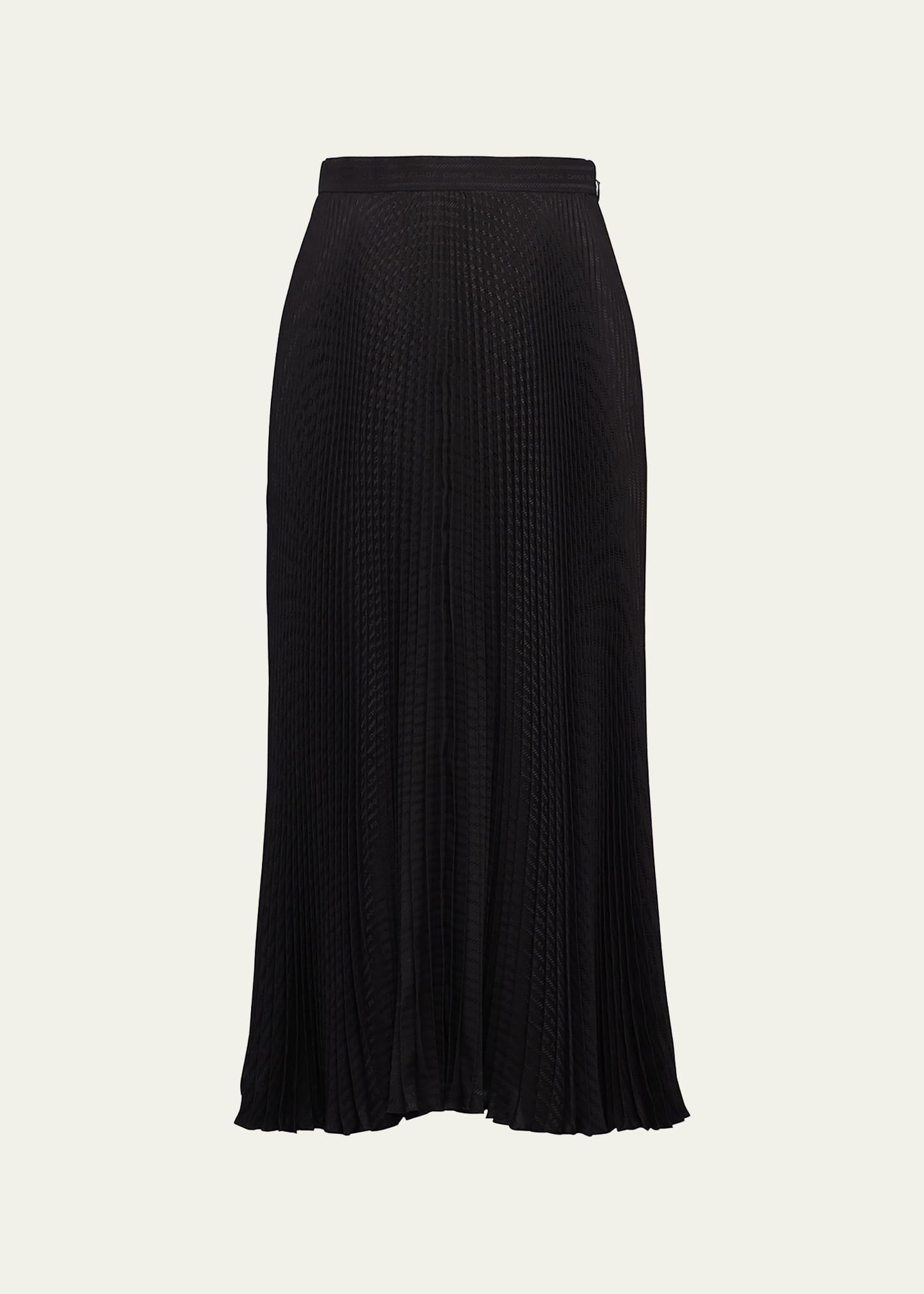 crepe de chine pleated midi skirt